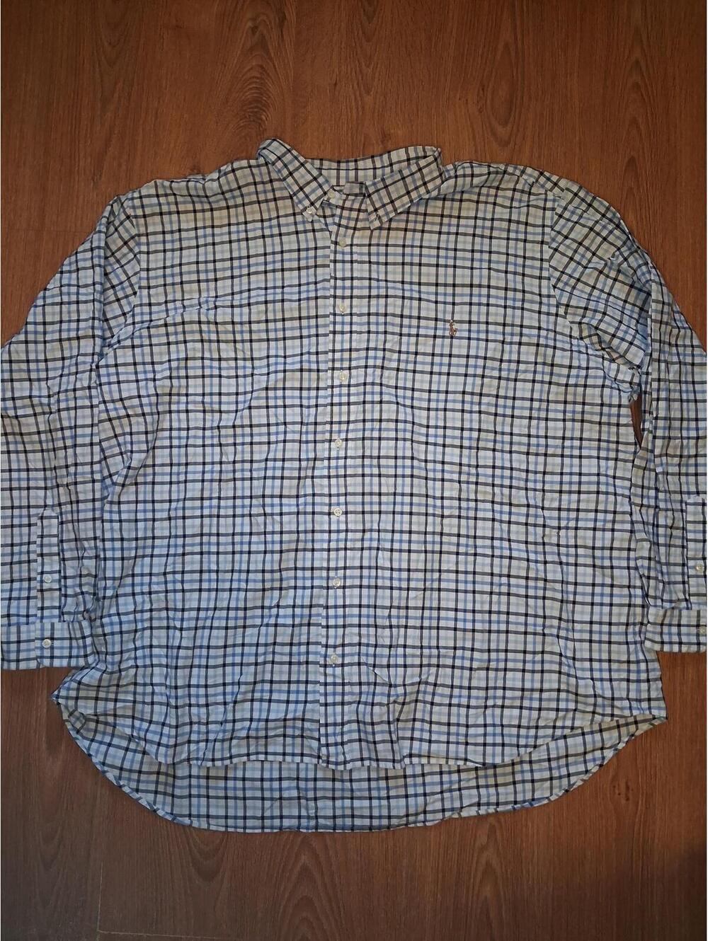 Polo Ralph Lauren Button Up Shirt Mens 4XB Blue White Check